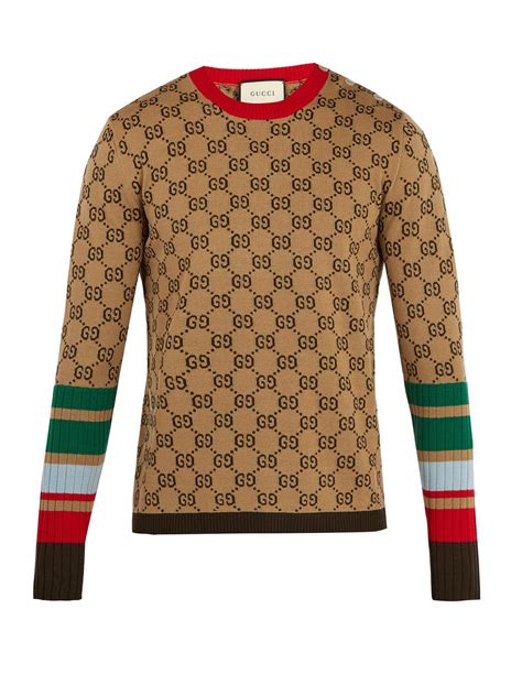 gucci mens crew neck|GG cotton jacquard crewneck sweater .